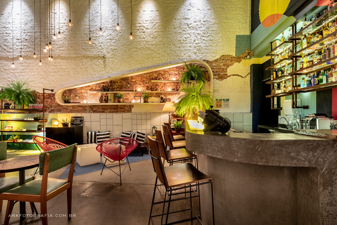 Fotografia de Arquitetura e Interiores do Meza Bar, por Luciano Mendes, da Ark Fotografia